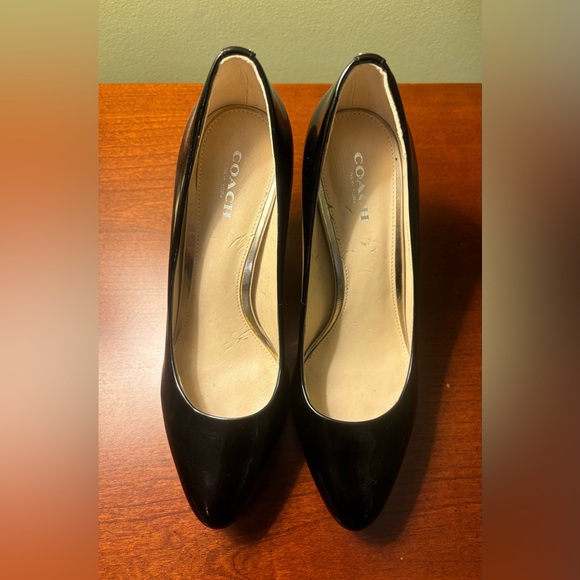 Coach Shoes - Coach black patent leather pumps 4 inch heel